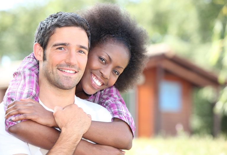 Male and Female couple smiling